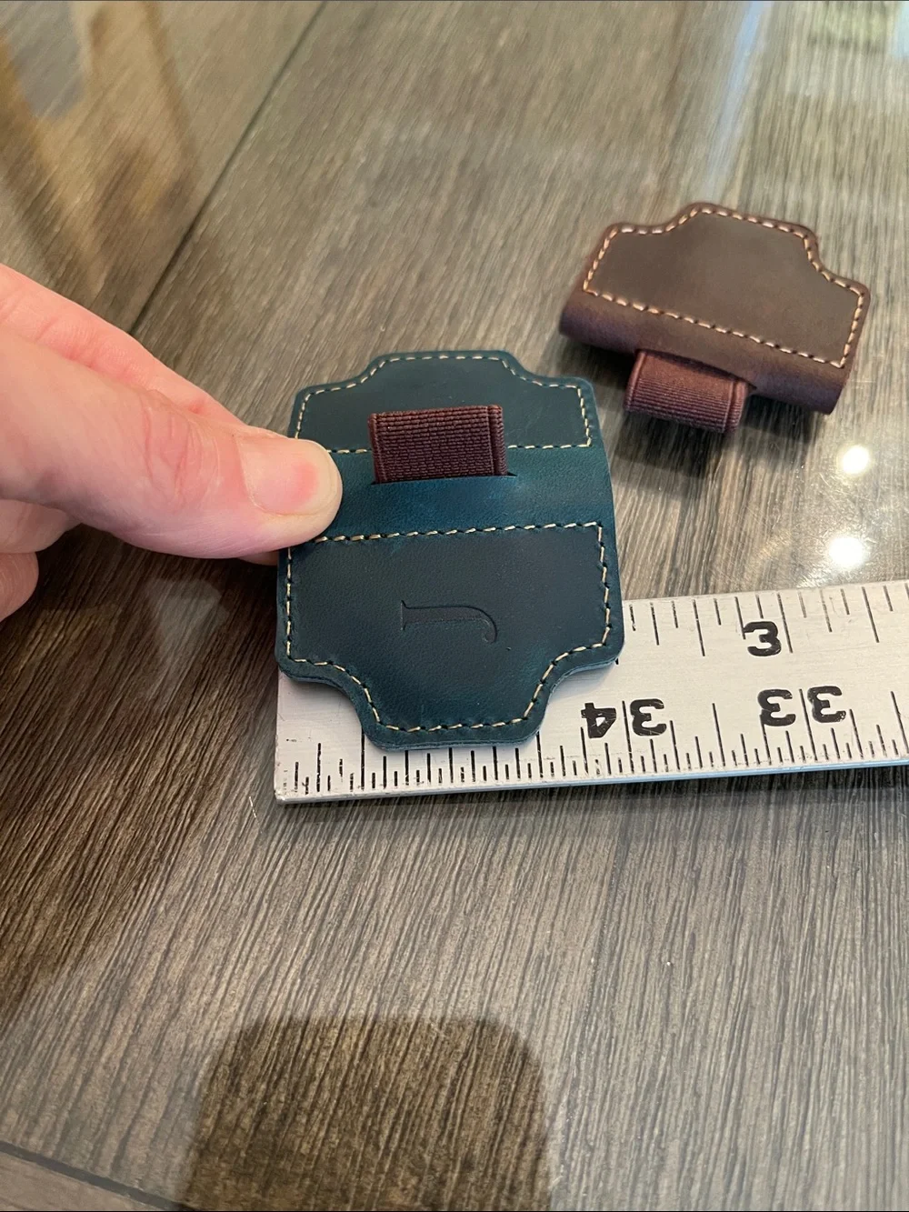 2 Bygonemark, Magnetic Leather Bookmark with Pen Holder Monogrammed “J”